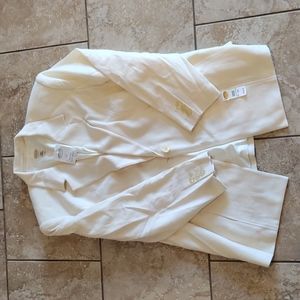 Talbots 18W White Wool Jacket Suit Ivory